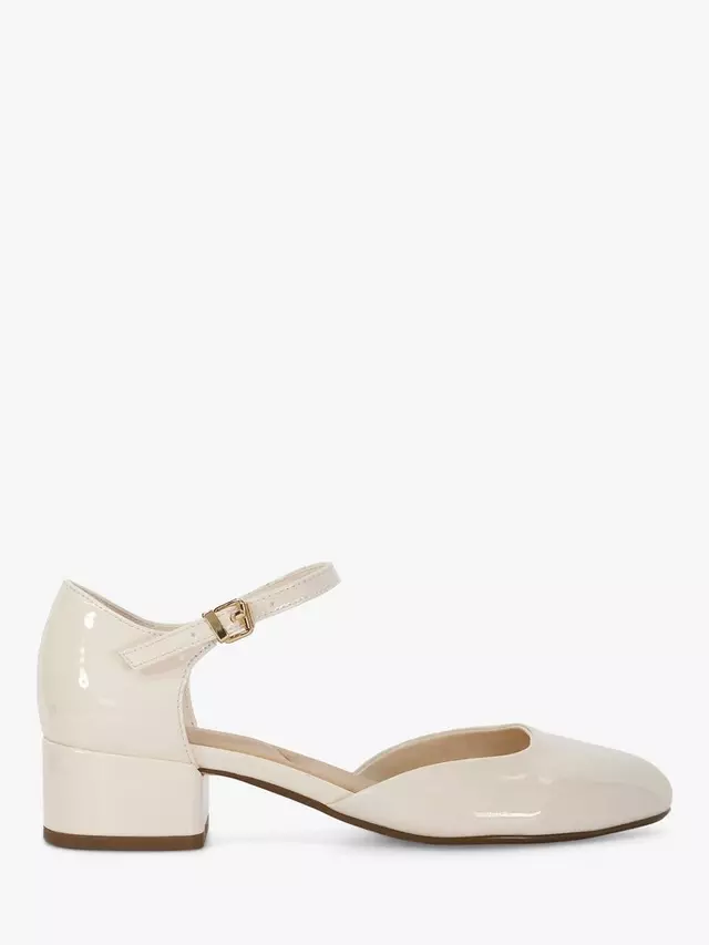 

Туфли-лодочки Dune Dominos Block Heel, цвет cream/patent
