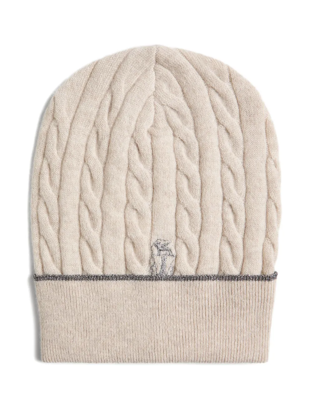 

Вязаная шапка в косичку Brunello Cucinelli Kids, нейтральный
