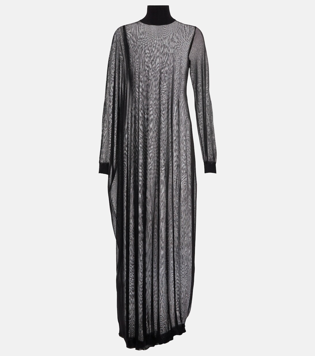 

Прозрачное платье макси с высоким вырезом ALAÏA, черный