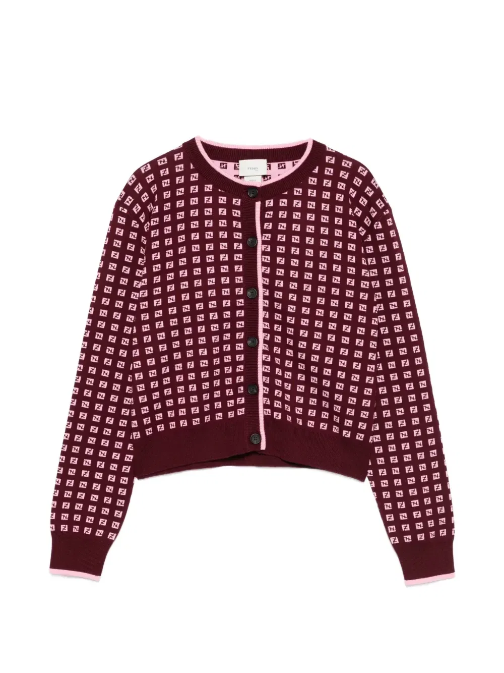 Кардиган с узором FF Fendi Kids, красный
