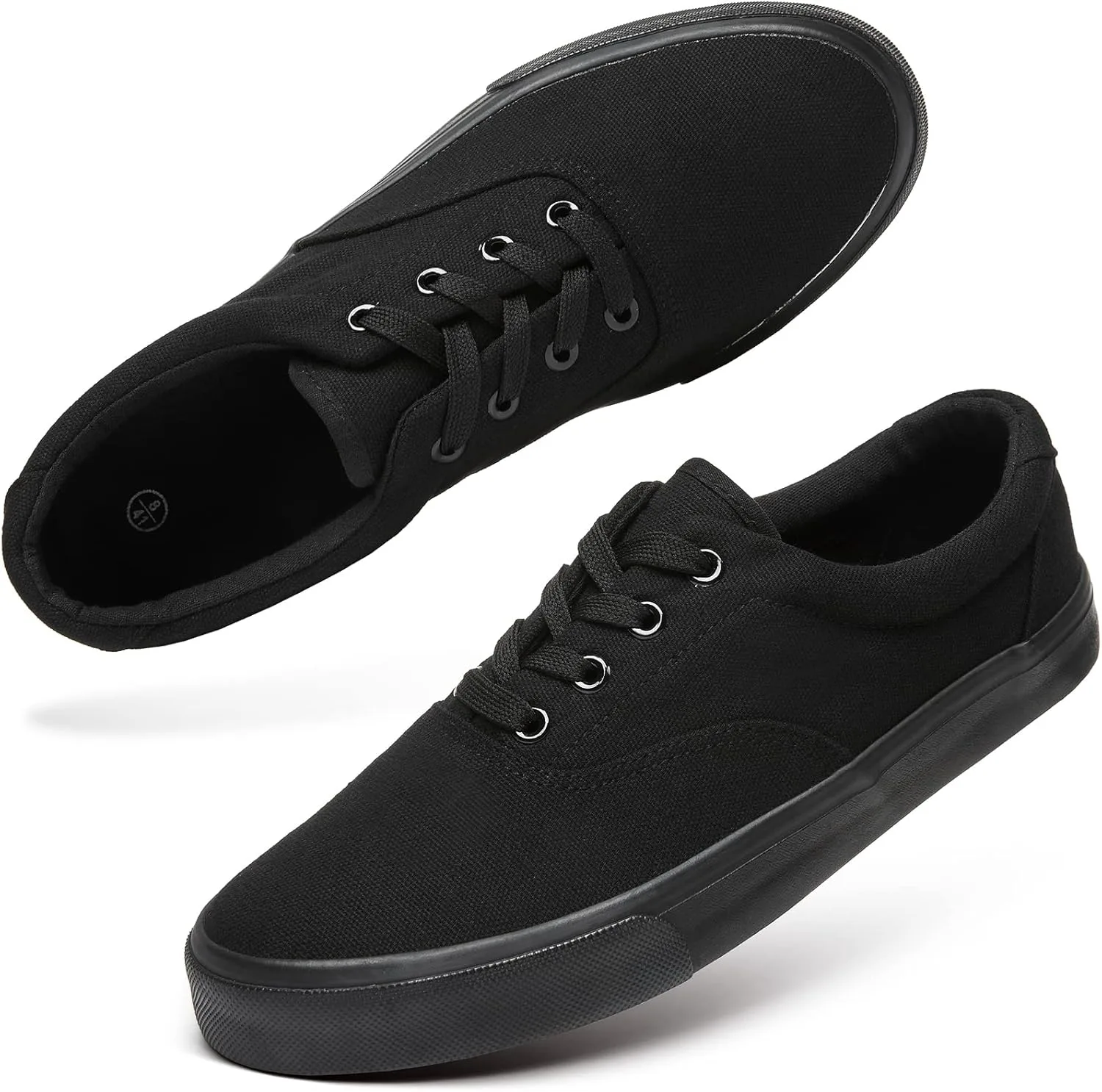 

Yageyan Мужские кроссовки с низким холстом для ходьбы, модные кроссовки с шнуровкой повседневные, черный
