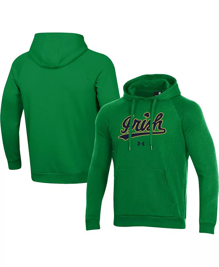 

Мужская толстовка с капюшоном Notre Dame Fighting Irish Script Gold Rush Rival реглан Under Armour, зеленый