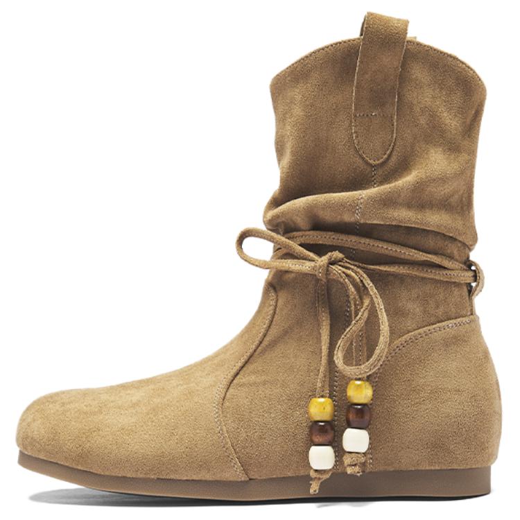AGSDON Женские полусапожки каштановые хаки, цвет Khaki