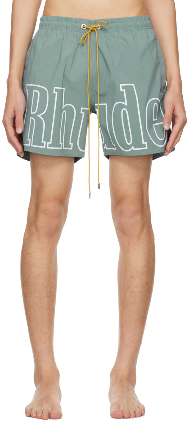 

Зеленые шорты для плавания с принтом Rhude