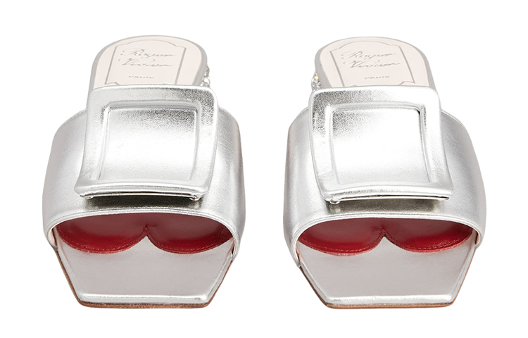Слипоны Roger Vivier серебристые женские — фото 3
