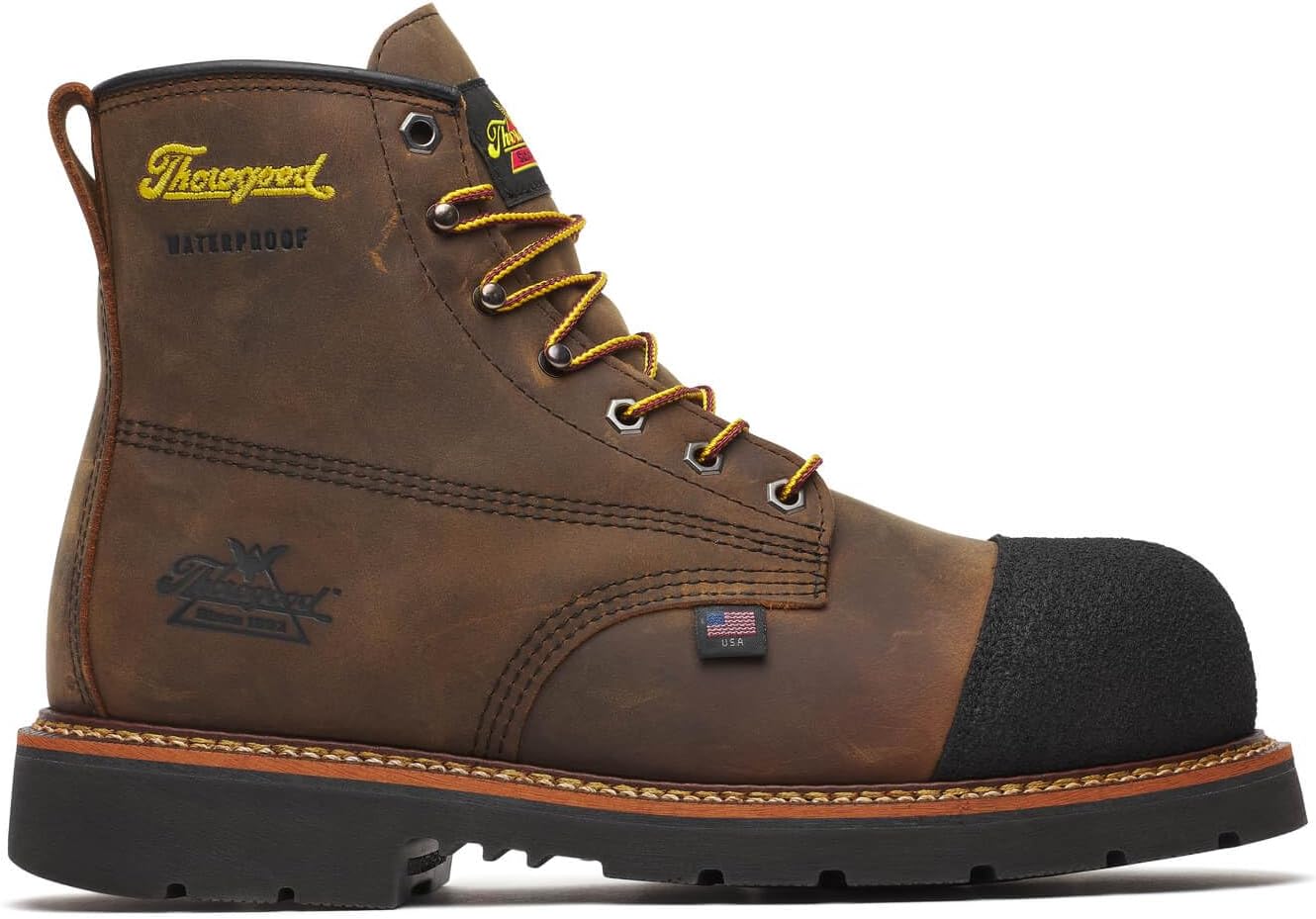 

Мужские водонепроницаемые защитные ботинки Thorogood Hammerhead Series 6'' - прочная обувь для промышленности и строительства, Crazy Horse