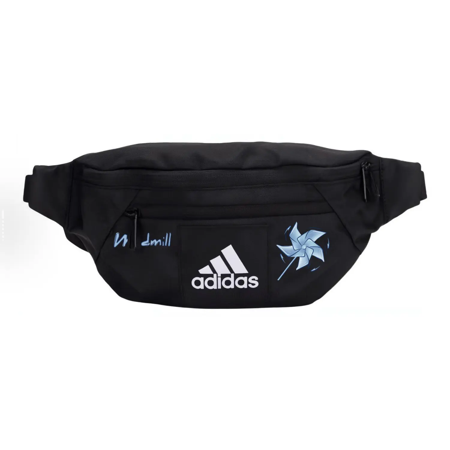 

Adidas Тканевая поясная сумка через плечо нагрудная унисекс черная, Windmill