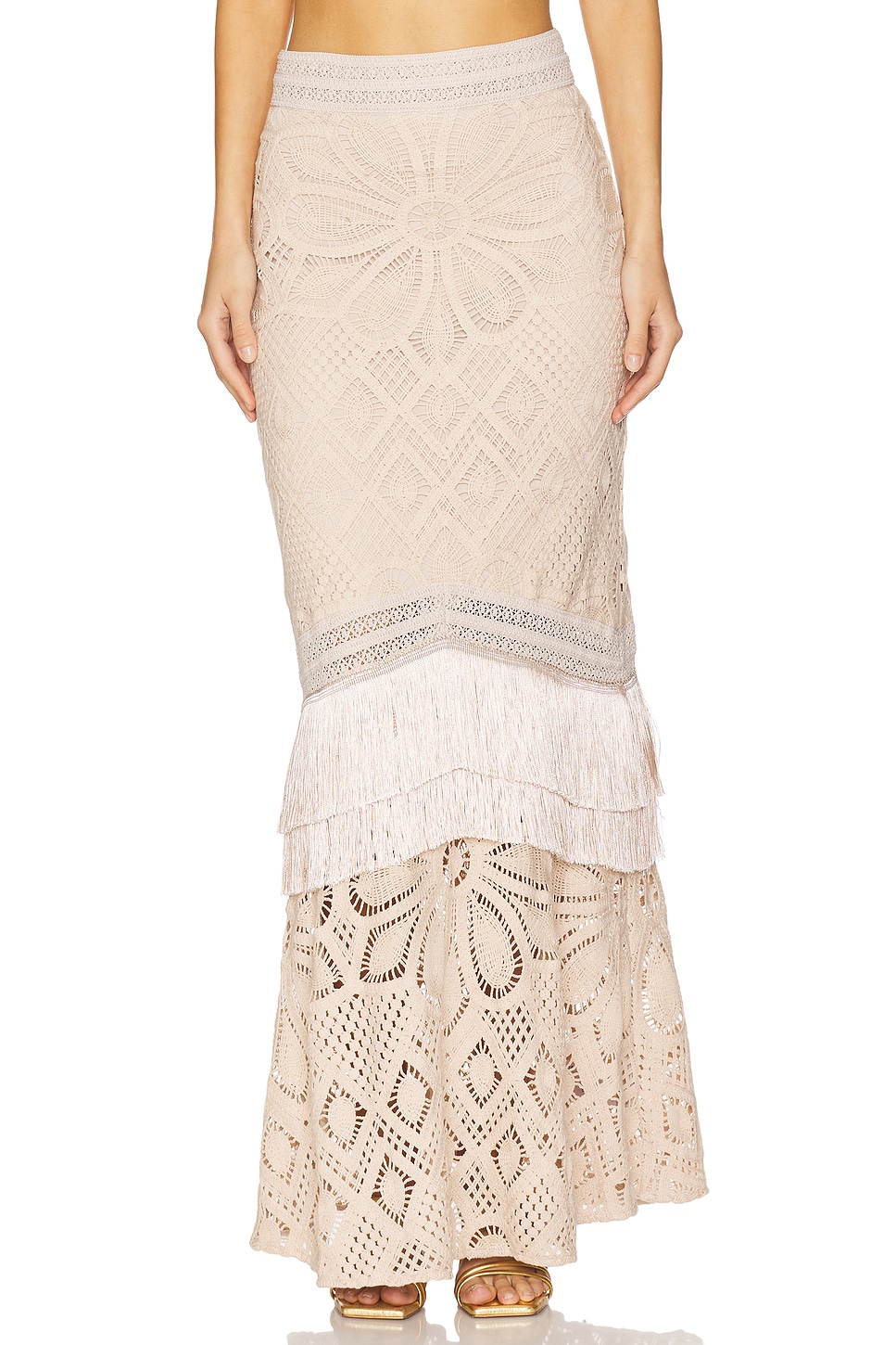 

X Camila Coelho Юбка в цветочный крючок Patbo, beige