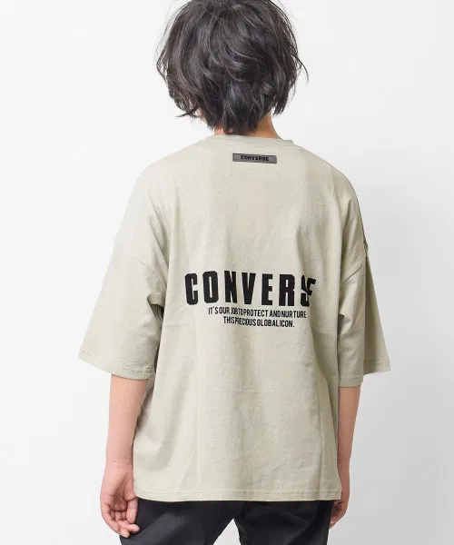 Детская футболка с логотипом RAT EFFECT CONVERSE серо-бежевая