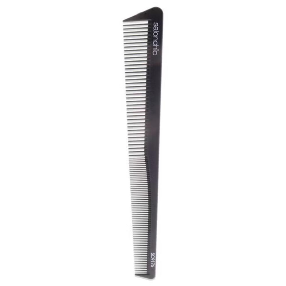 Термостойкая карбоновая расческа для парикмахерских стрижек Barber Taper Carbon Comb от SalonChic, размер 7, подходит как для мужчин, так и для женщин - 1 шт, прозрачный — фото 2