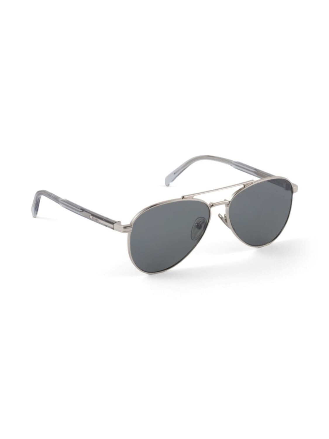 Prada Eyewear солнцезащитные очки-пилоты с двойной перемычкой, серебристый — фото 2