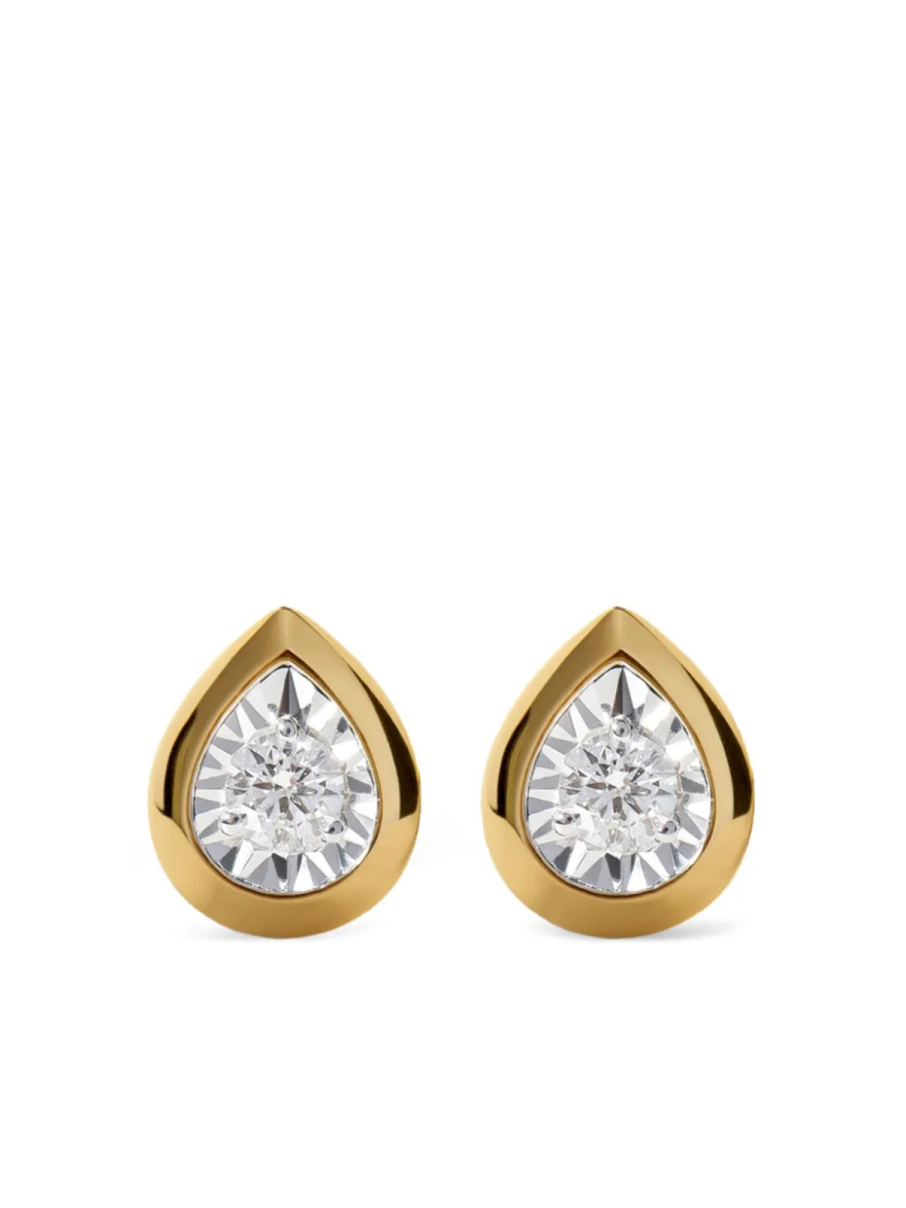 

Monica Vinader серьги-гвоздики Pear Diamond, золотой
