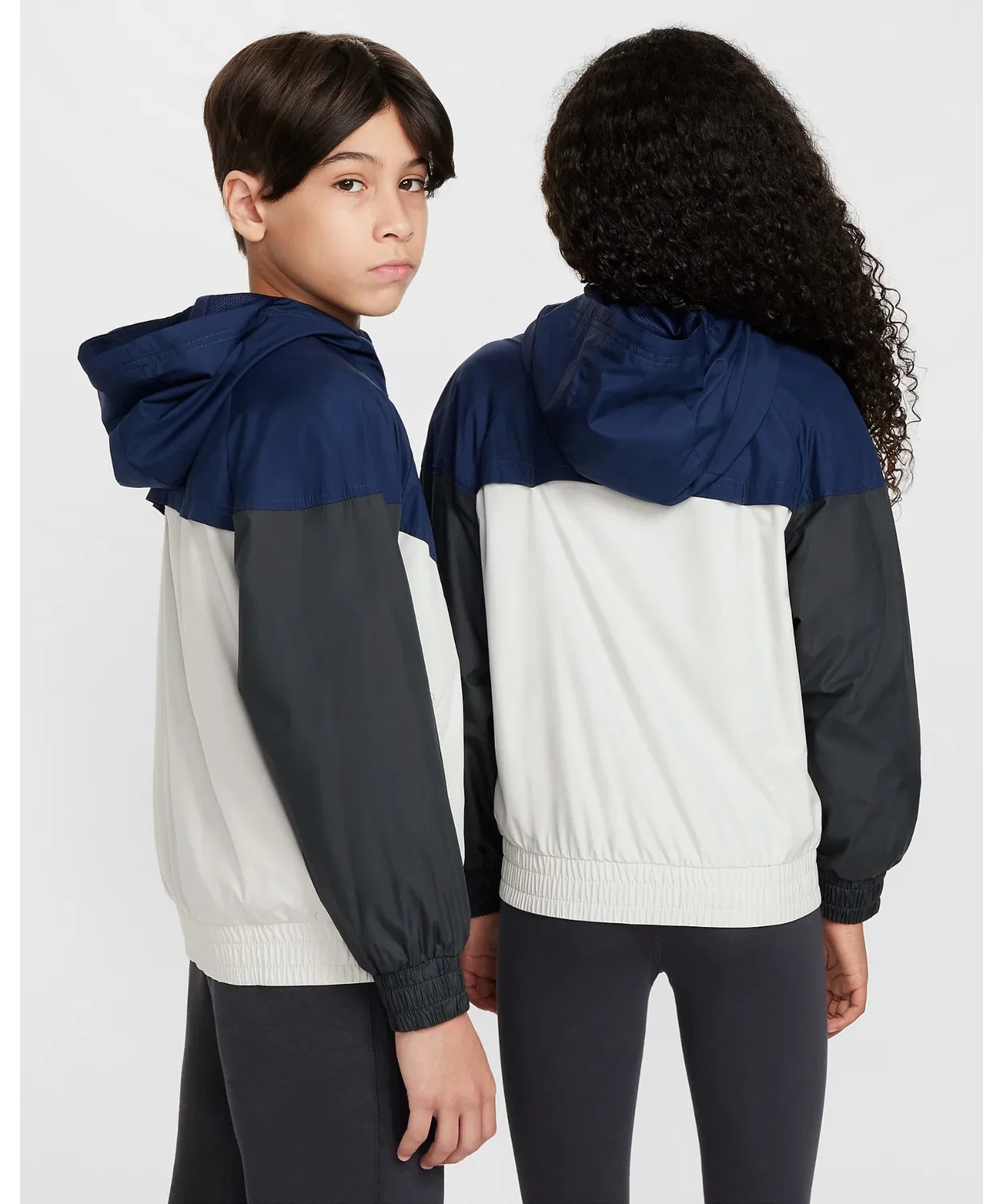 Детская куртка Nike NSW WR Hoodie Jacket, белый с серым — фото 3