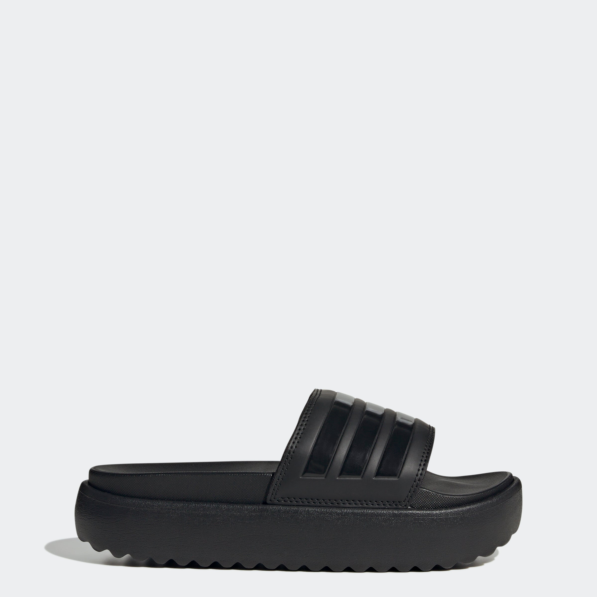 

Мужские шлепанцы на платформе adidas Adilette, цвет Core Black / Core Black / Core Black