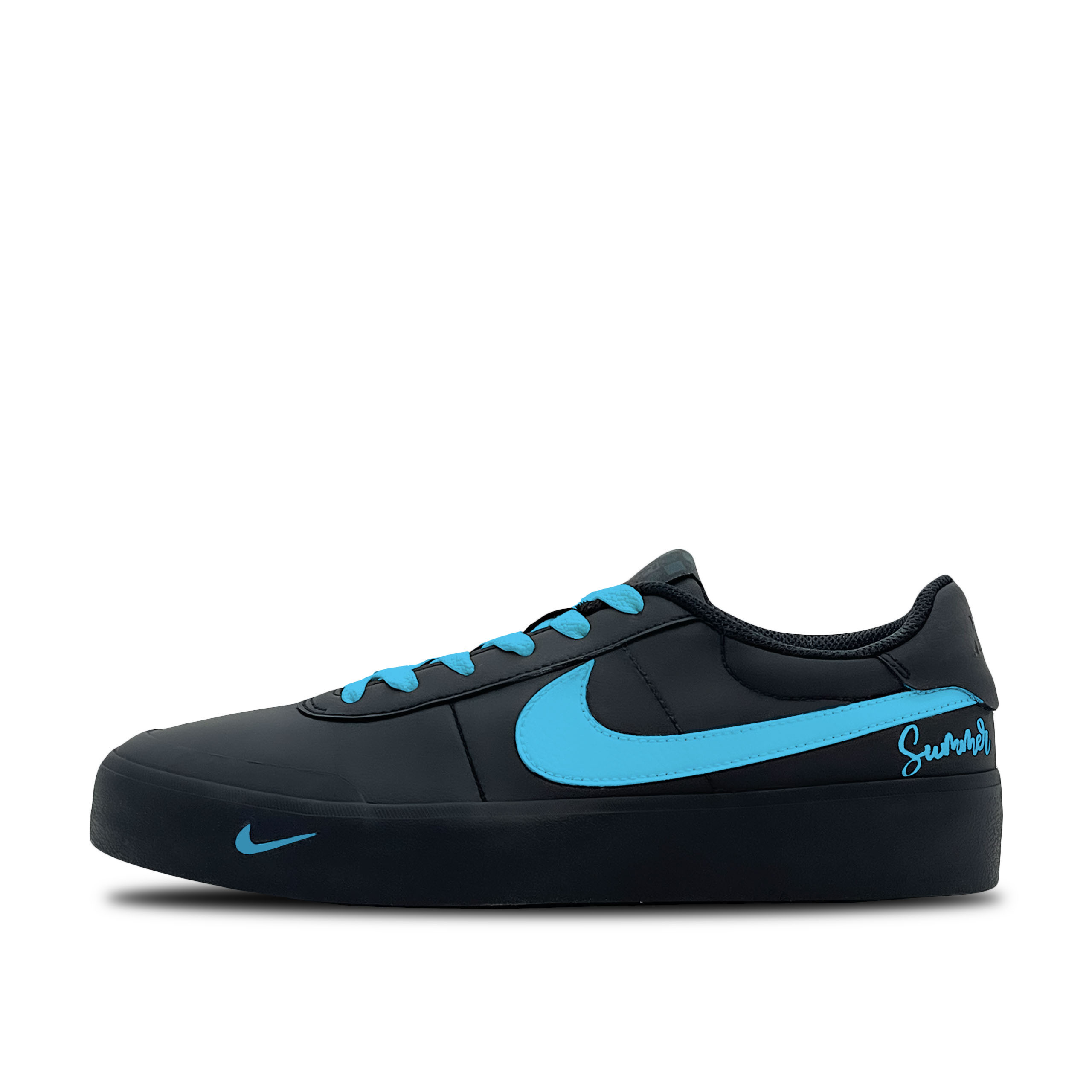 

Nike Кроссовки Court Shot Blue Shadow Light Chase с низким верхом, устойчивые к истиранию, мужские, черно-синие