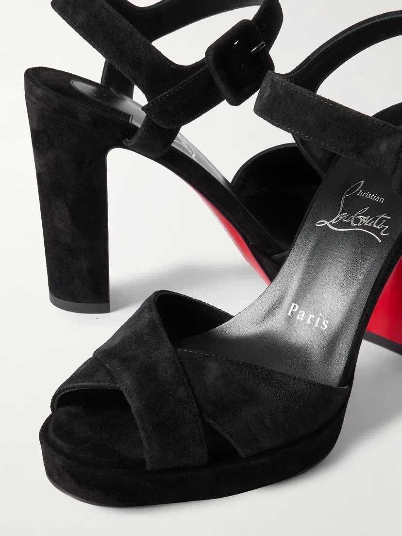 Замшевые босоножки на платформе Cora 100 Christian Louboutin, черный — фото 4