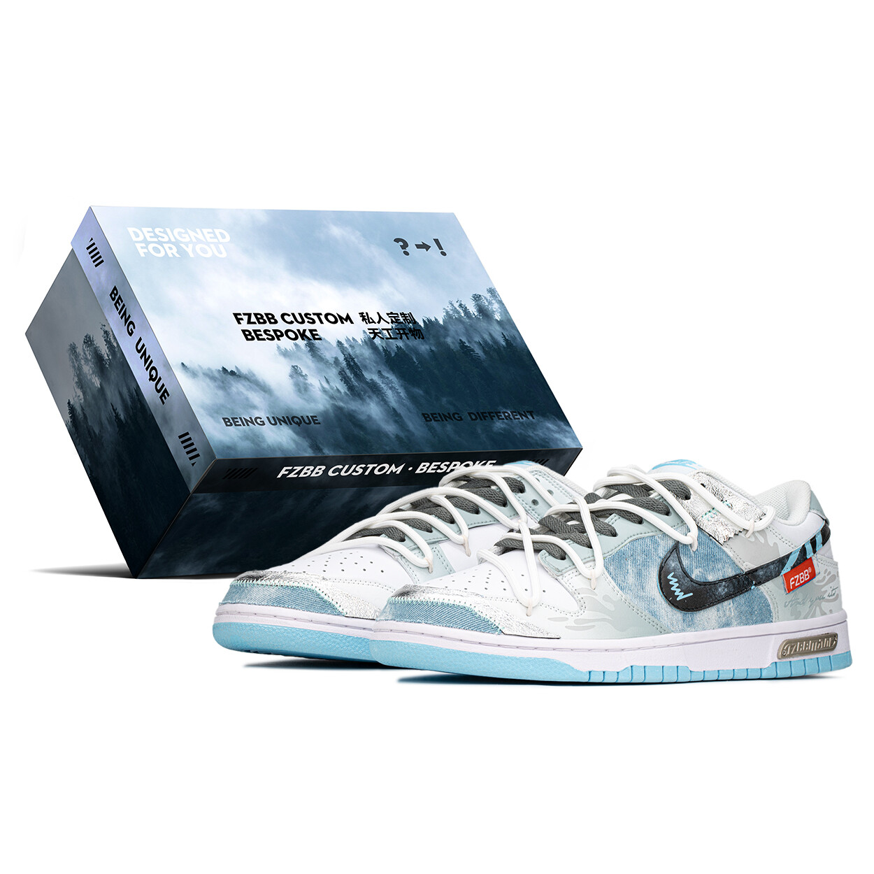 

Кроссовки Nike Dunk Skateboarding Shoes Men Low-top Gray/Blue, серый/синий