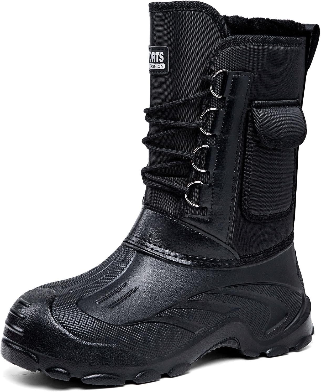 

Мужские зимние снежные ботинки HOUDBDOL, водонепроницаемые, теплые и влагозащитные, стильные ботинки с утеплителем из пуха, подходят для активного отдыха зимой в снежных районах и во влажных местах, черный