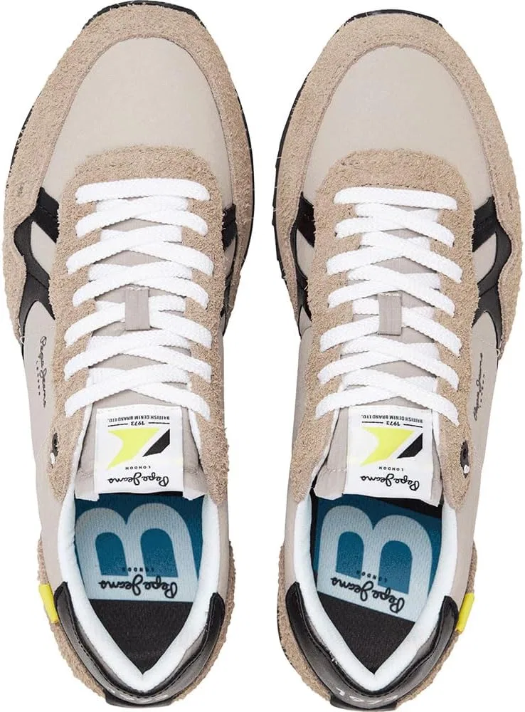 Кроссовки PEPE Herren Brit Fly M Sneak PEPE JEANS, Brown Dark Stone Beige — фото 4