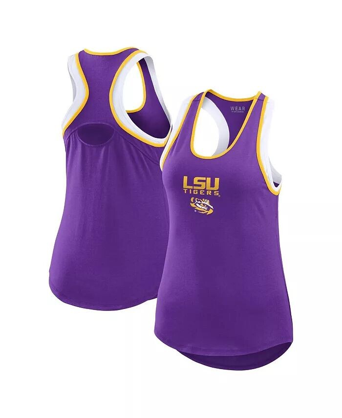 

Женская фиолетовая майка LSU Tigers с открытыми отверстиями и бритвой спиной Wear By Erin Andrews, фиолетовый