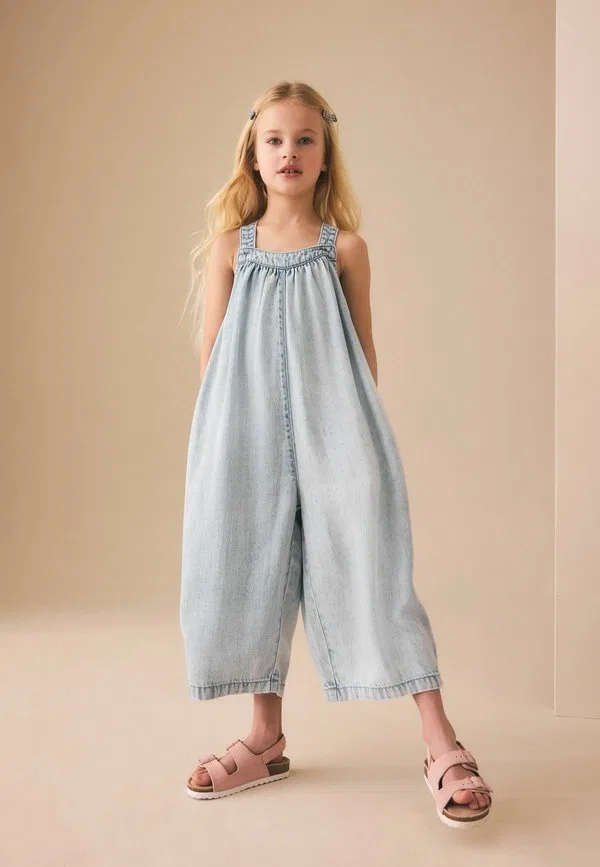 Комбинезон стандартного кроя с широкими штанинами Next, Blue Denim — фото 3