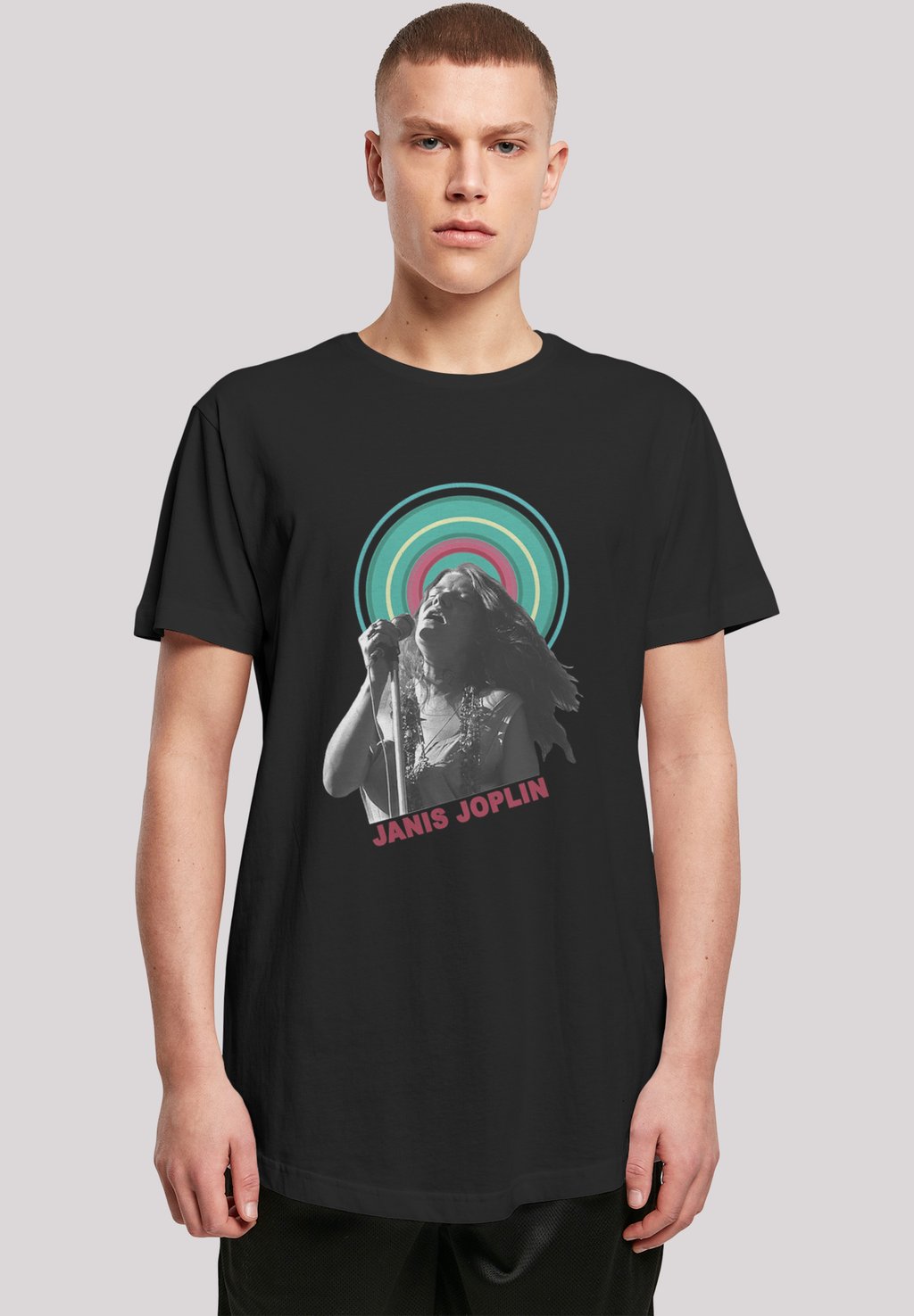 

Футболка с принтом JANIS JOPLIN HALO F4NT4STIC, черный