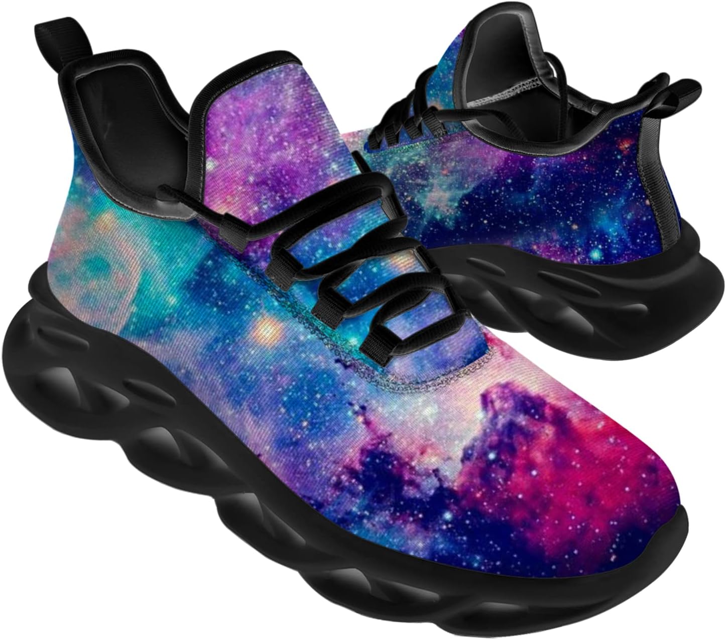 

Кроссовки Ciadoon Galaxy для мужчин и женщин, для бега по дорогам, нескользящие, для ходьбы, тенниса, кросс-тренинга, идеальные в подарок, 1674 Multicolor