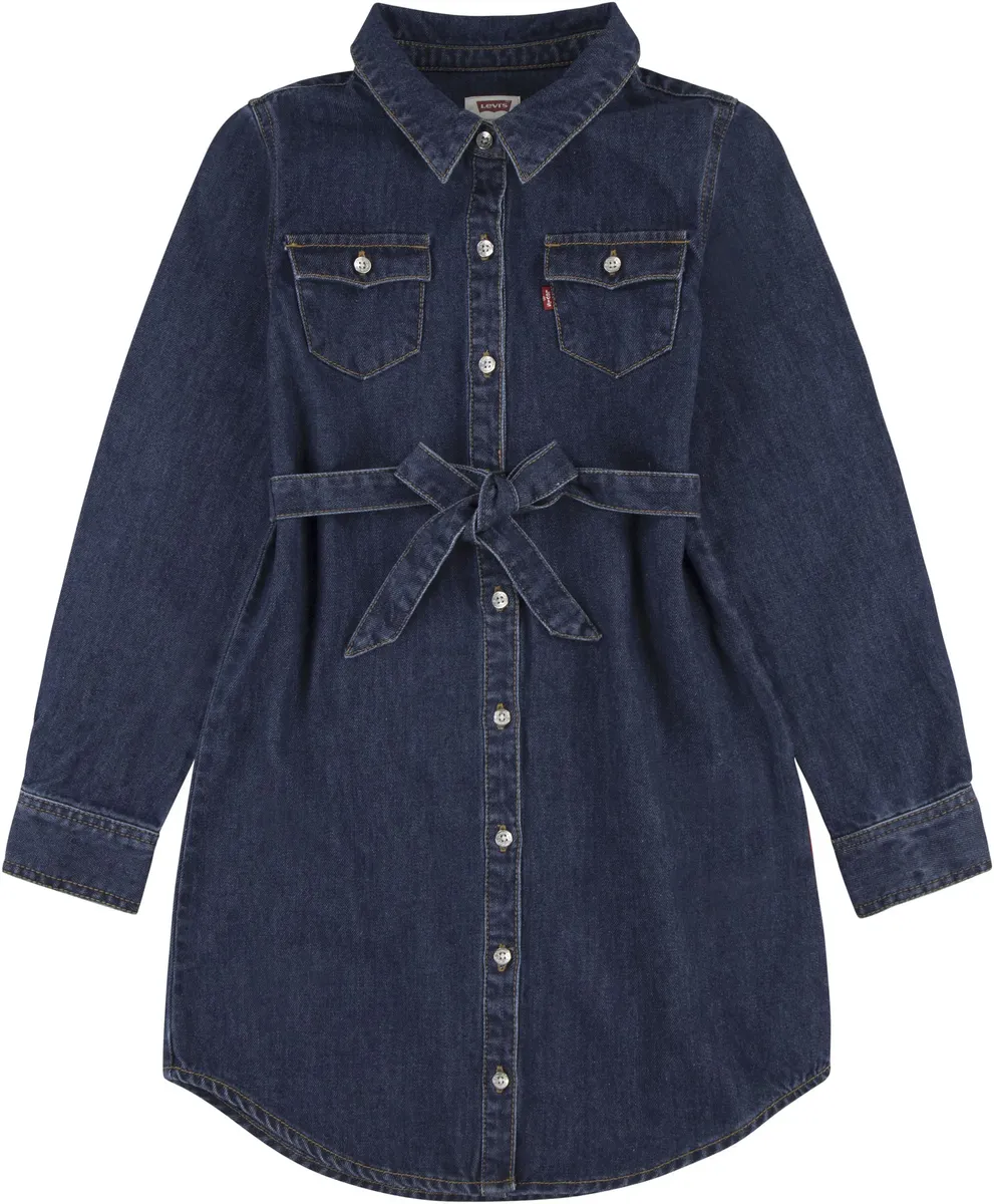 

Платье-рубашка Levi's Kids с завязкой на талии для ДЕВОЧЕК, цвет Daisychain