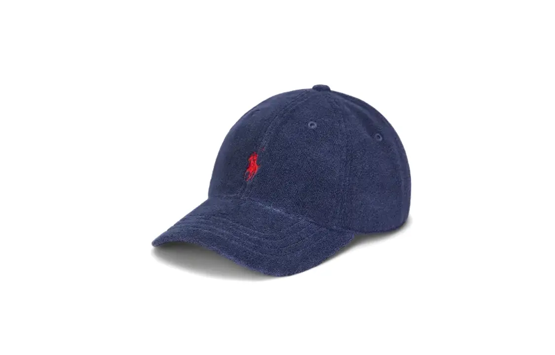

Хлопковая, полиэстеровая бейсболка мужская синяя Polo Ralph Lauren