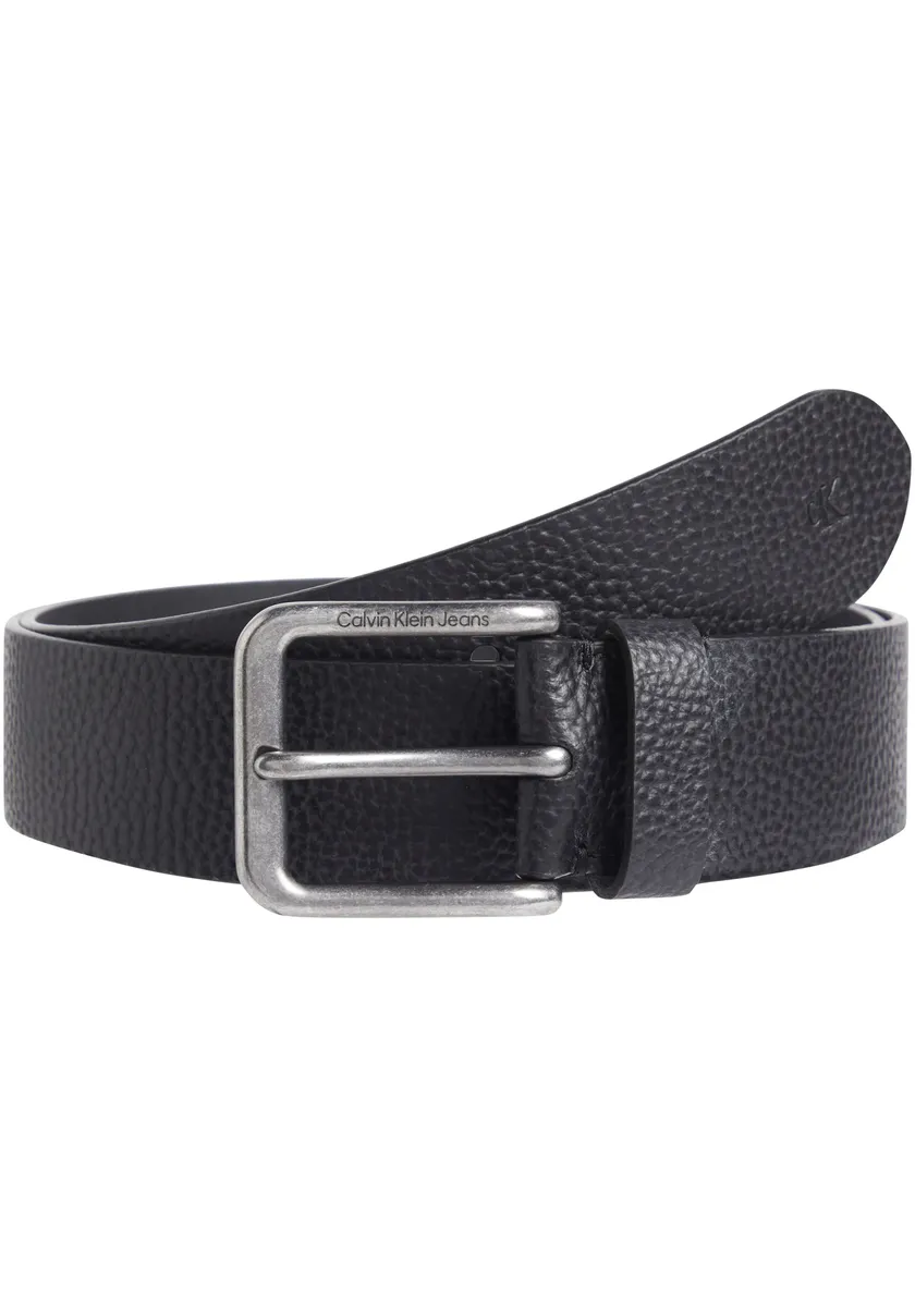 

Кожаный ремень Calvin Klein Jeans "CLASSIC RO LTHR BELT 40MM" с тисненым логотипом, черный