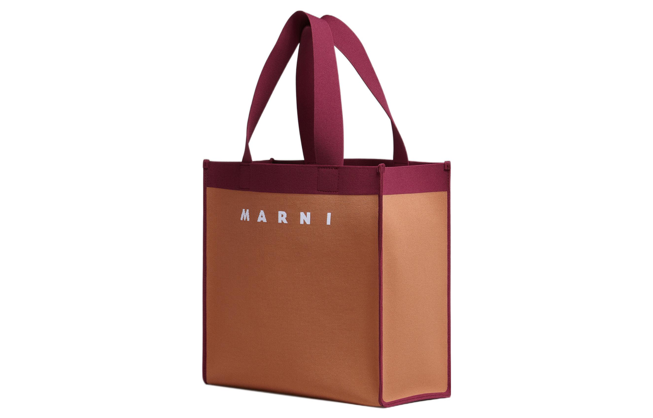 MARNI Двухцветная сумка-тоут с детализированным логотипом — фото 3