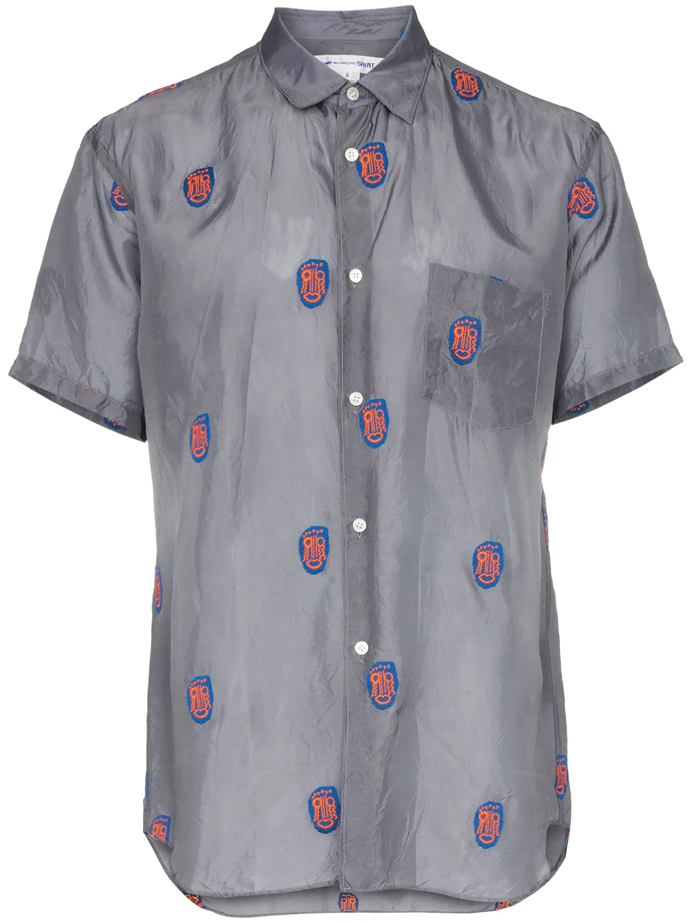 

Рубашка с короткими рукавами и вышивкой Comme Des Garçons Shirt, серый
