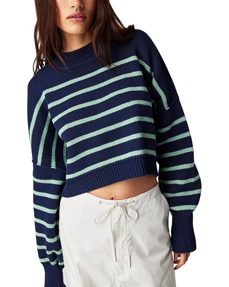 

Свитер Free People Stripe Easy Street Crop Pullover, цвет Navy Combo