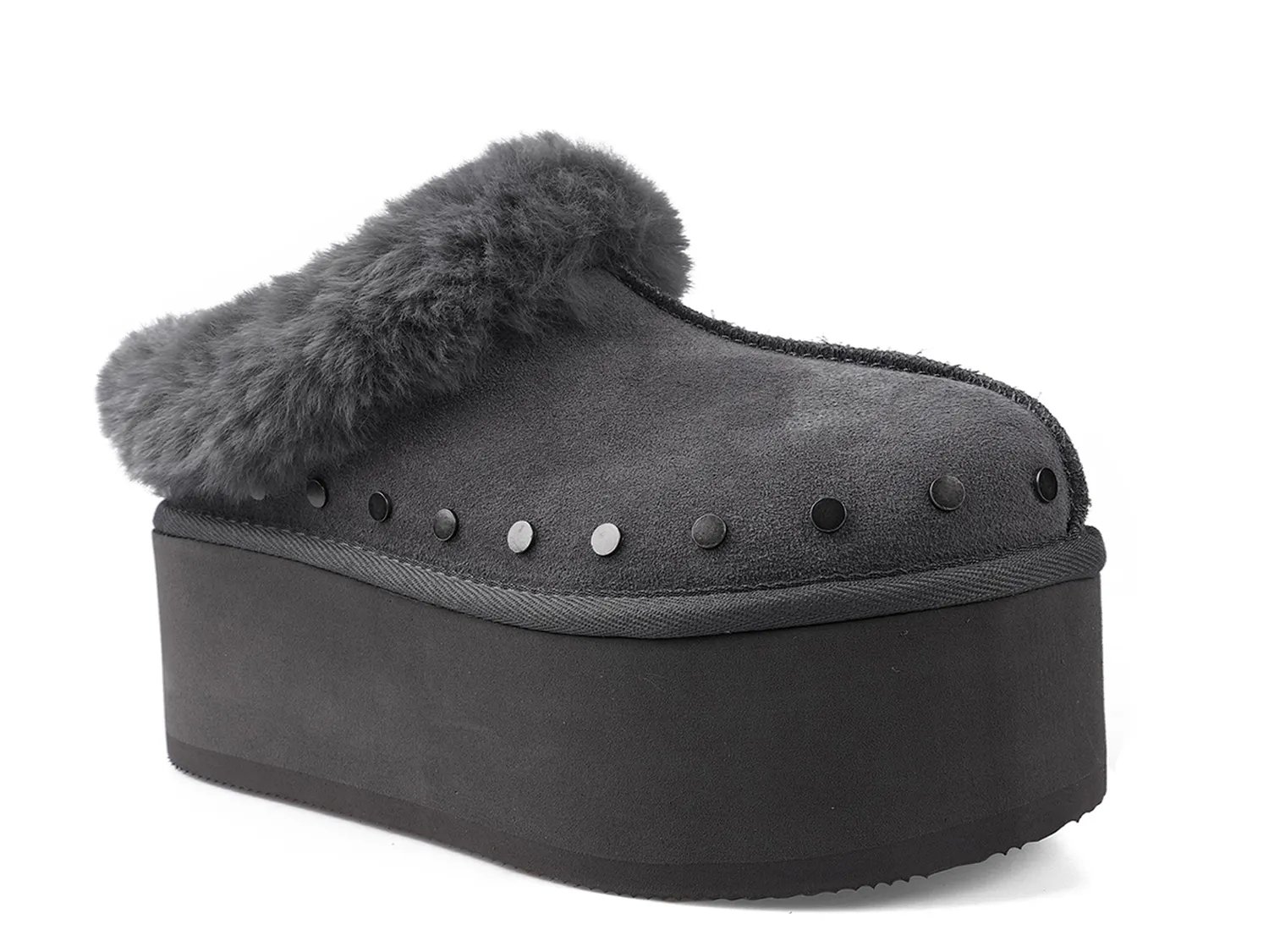 Сабо Candie's Sabi Platform Clog, Grey Suede