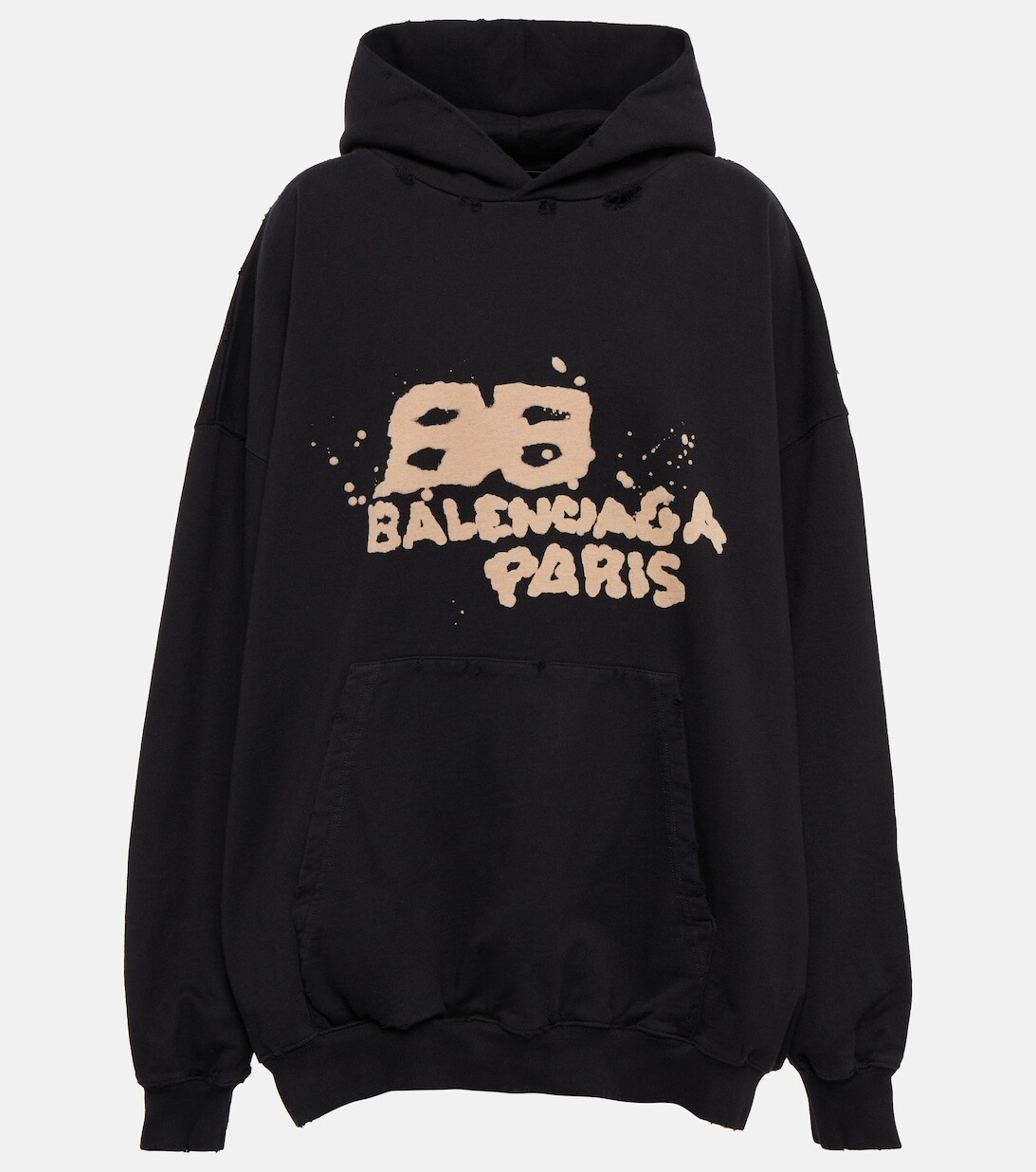 

Худи оверсайз из хлопка BALENCIAGA, черный