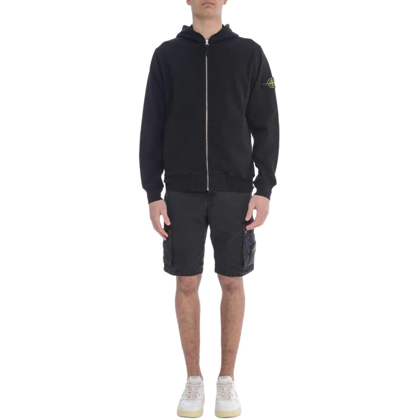 Застегивающаяся на молнию толстовка с капюшоном STONE ISLAND, черный — фото 3