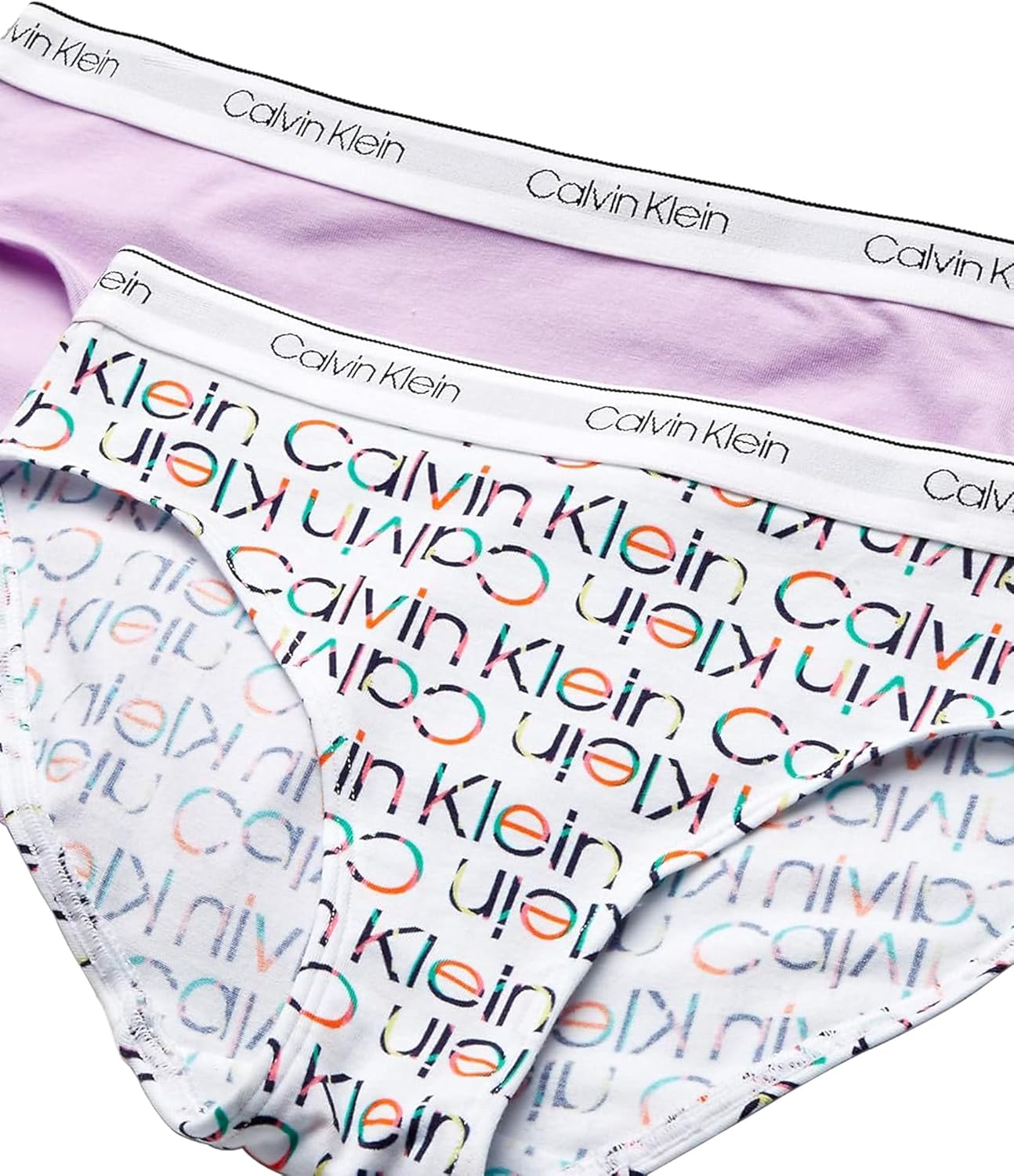 Комплект из 3 пар бикини Calvin Klein Girls Modern Cotton, 2 Pack - Ck Logo White — фото 2