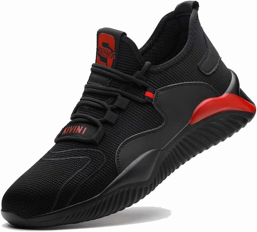 

Женские защитные ботинки с металлическим носком, легкие ботинки для женщин с композитным защищающим носком, для промышленности и строительства, мужские Fevewudy, красный