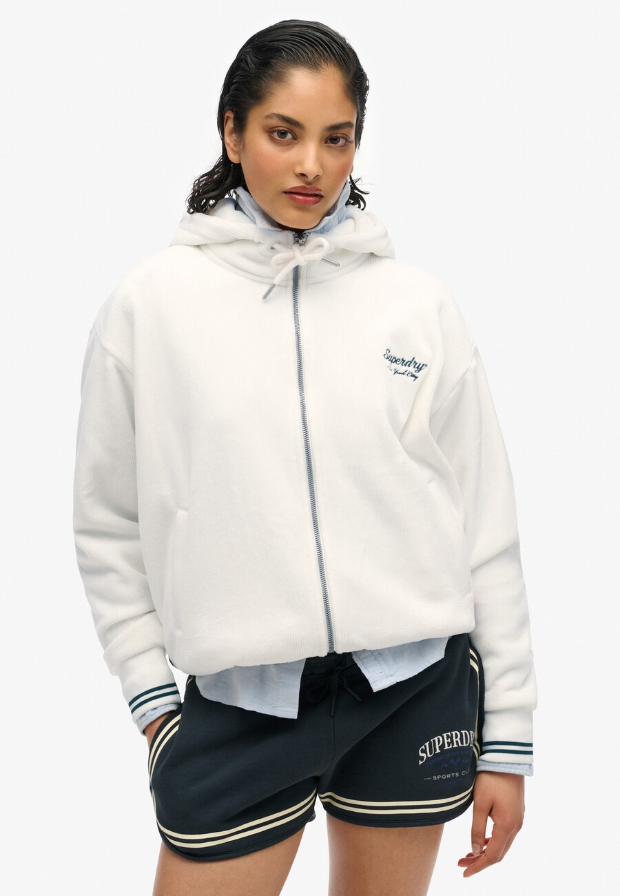 

Толстовка с капюшоном на молнии Superdry Country Club, белый