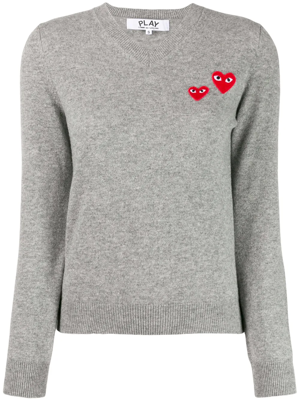 

Свитер с V-образным вырезом и длинными рукавами Comme Des Garçons Play, серый