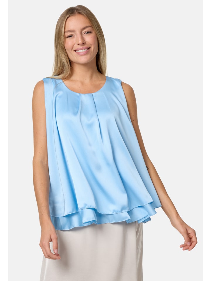 

PM SELECTED Топ с атласной накладкой синего цвета