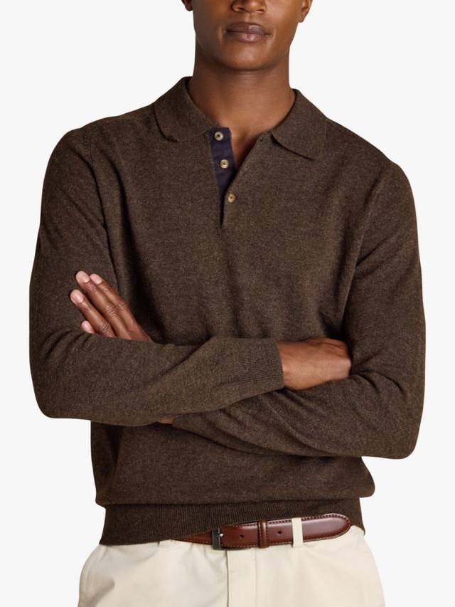 

Вязаная поло из смесовой шерсти Joules, Brown