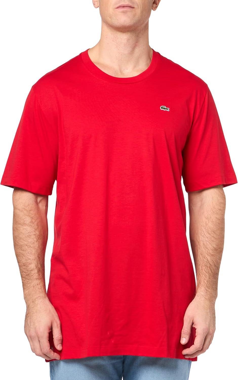 

Футболка Lacoste Mens Tall Fit с V-образным вырезом и коротким рукавом, стандартного кроя, из хлопка пима, Red, Красный, Футболка Lacoste Mens Tall Fit с V-образным вырезом и коротким рукавом, стандартного кроя, из хлопка пима, Red