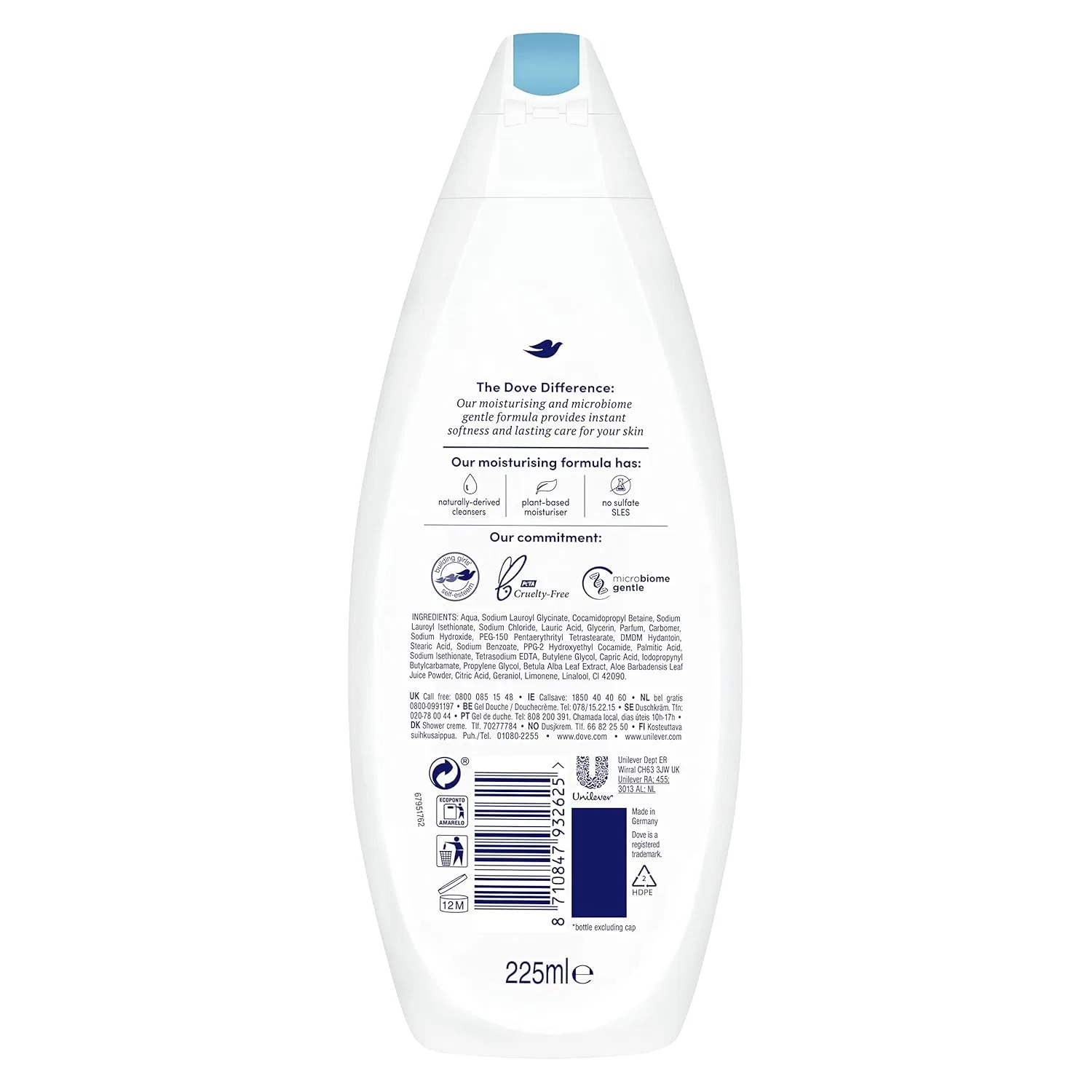 Женский увлажняющий гель для душа Dove Hydrating Care, 6 x 225 мл Dove — фото 4