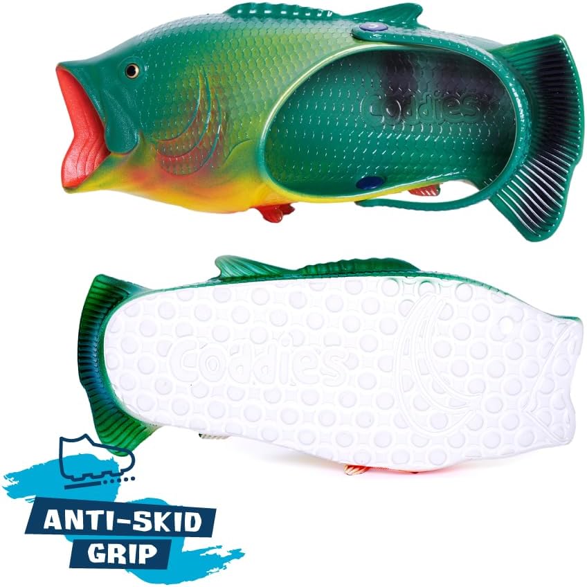 Сабо Coddies Fish - Спортивные шлепанцы с изображением басса с задним ремешком - Абсолютный предел уродливой обуви - Рыболовные слайды для мужчин и женщин - Идеальные подарки для папы и мамы, Bass — фото 3