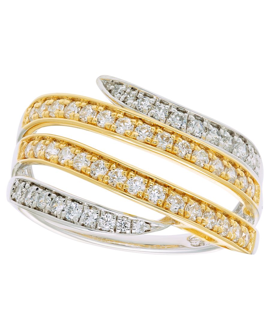 

Бриллиантовое кольцо (3/4 карата) из белого и желтого золота 14 карат Macy's, Two Tone Gold