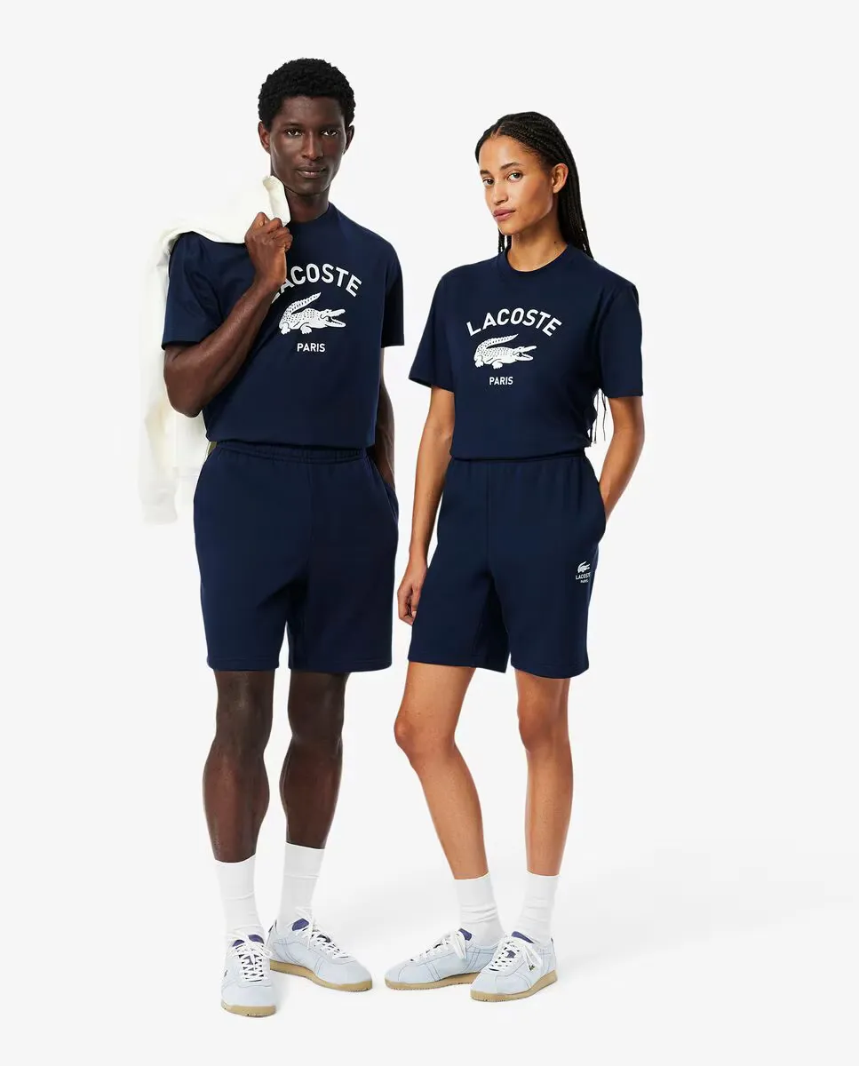 

Шорты унисекс из хлопкового флиса Lacoste, тёмно-синий