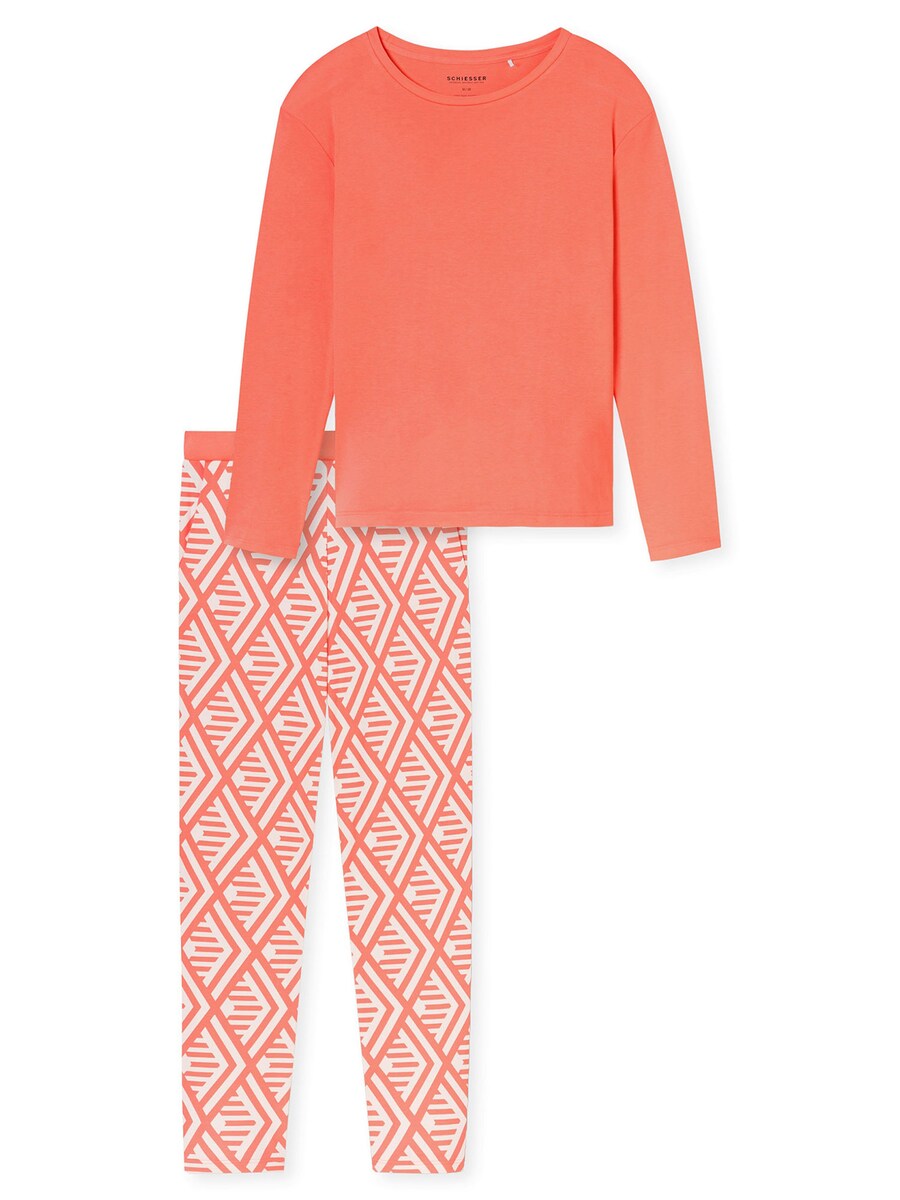 

Пижама SCHIESSER Modern Nightwear, цвет Peach/White