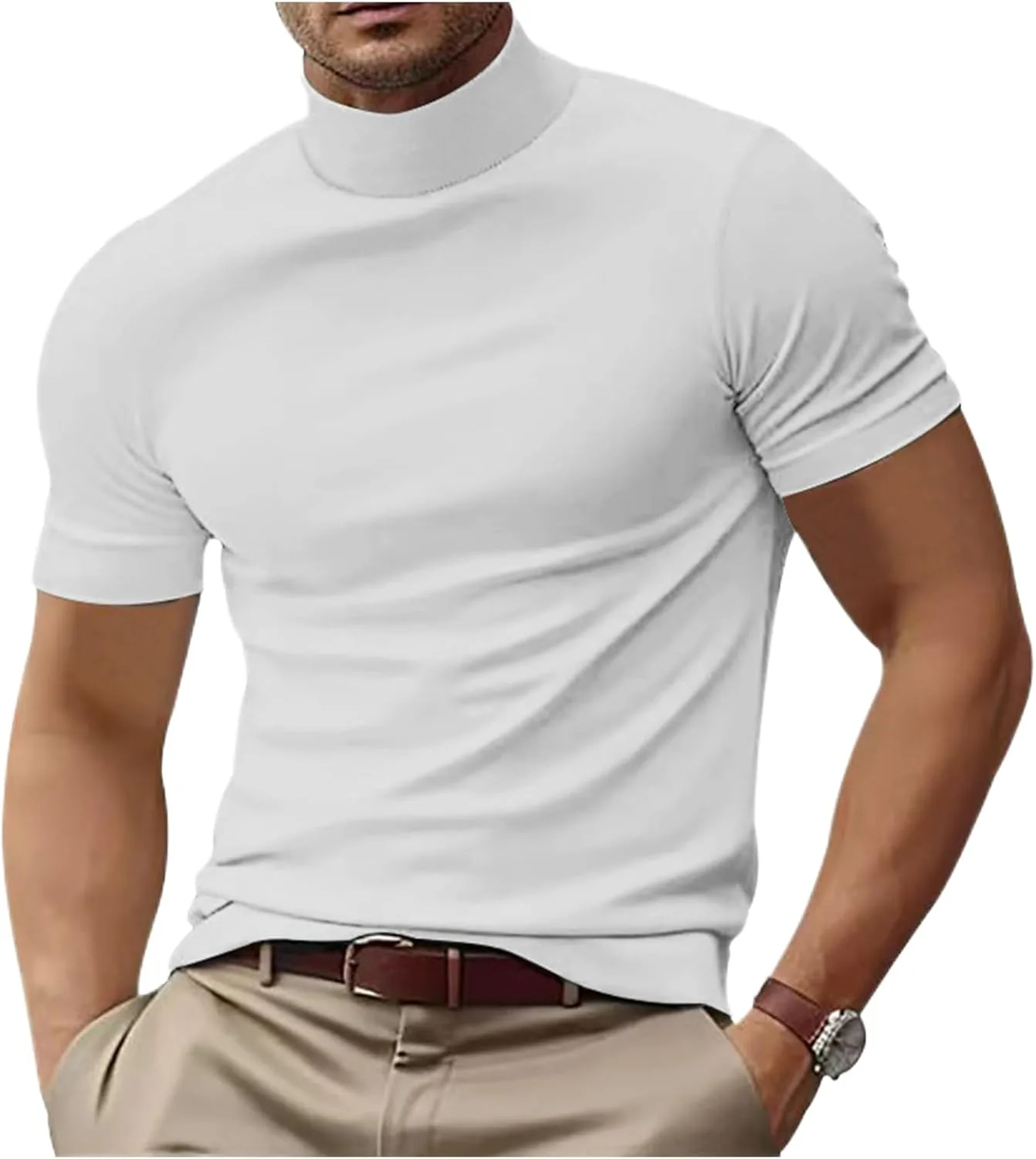 

Футболка-водолазка Slim Fit с коротким рукавом RSZGSWS