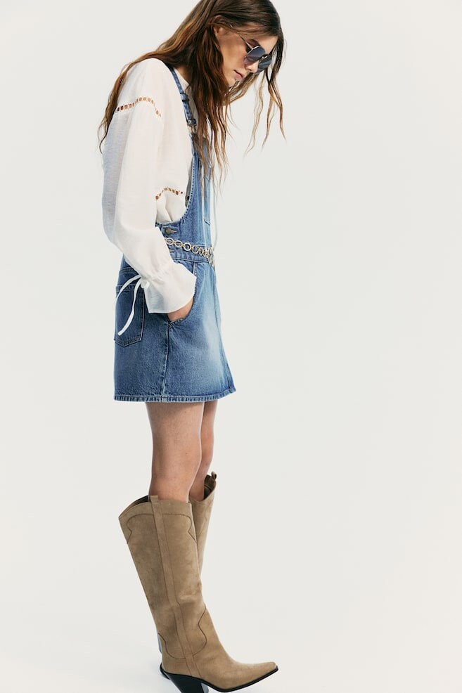 

Джинсовое платье-комбинезон H&M, голубой